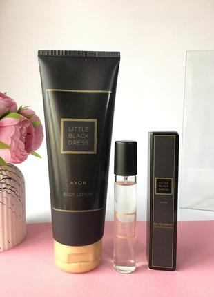 Набор для нее avon: little black dress, лосьон 125 мл + п/вода 10 мл, эйвон женский набор лет