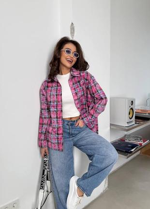 Рубашка в стиле oversize, варенка, коттон