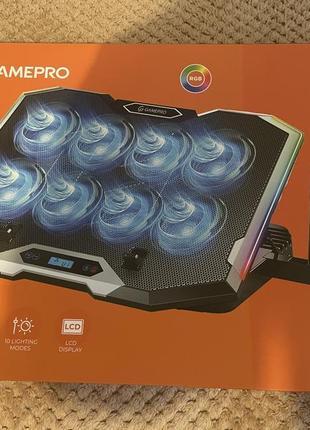 Охлаждающая подставка для ноутбука до 17.3 дюймов ice coorel k-10 8xfans 2xusb lcd rgb