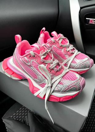 Шикарные женские кроссовки 3xl dirty neon pink silver premium малиновые