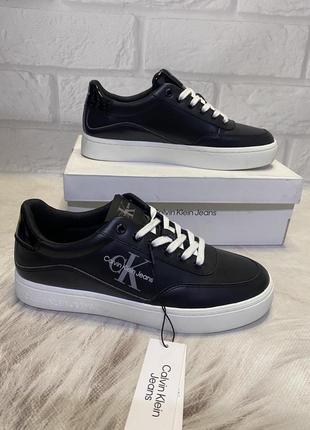 Жіночі, шкіряні кросівки *calvin klein* classic cupsole low lace