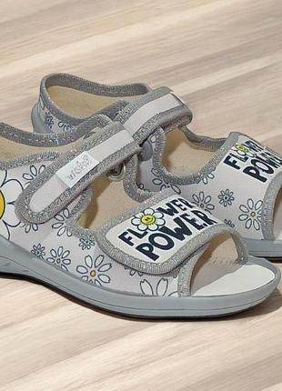 Ортопедические открытые тапочки текстильные босоножки для девочки валди waldi ева р.23-30