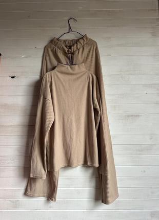 Костюм в рубчик бежевий весняний