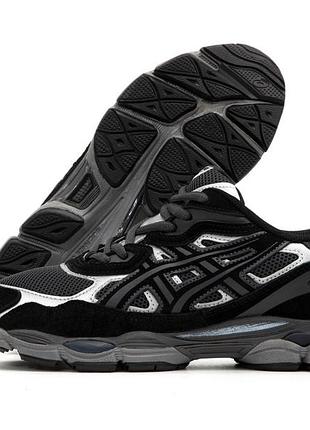 Чоловічі кросівки asics gel-nyc black silver graphite асікс чорного з графітовим та сріблястим кольорів