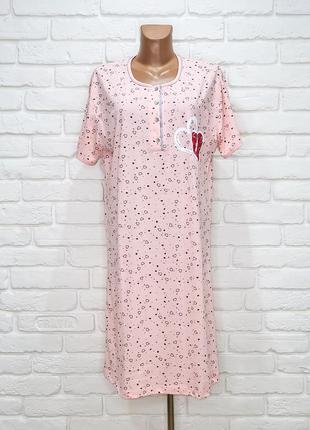 Ночнушка-туніка бавовняна 4xl, нічна сорочка, ночная рубашка хлопковая турція