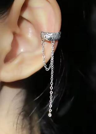 Серьга клипса кафф готика