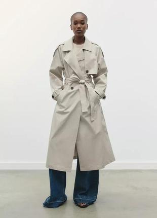 Пальто женское серый тренч zara new