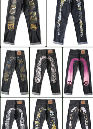 Джинси evisu в асортименті