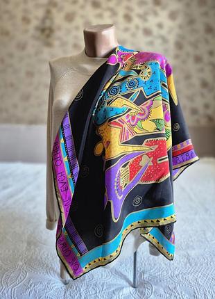 ❤️💙💛 laurel burch  print arts  craft  яркий шелковый платок картина join hands open hearts
