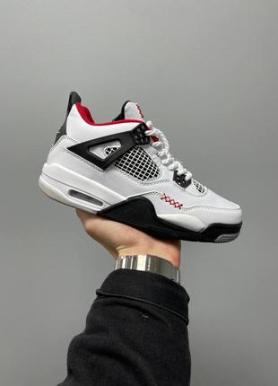 👟 кросівки  nike air jordan 4 retro white black  / наложка bs👟