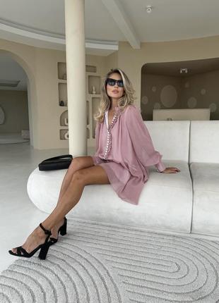 Шифоновое платье на пуговицах