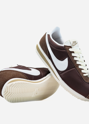 Кроссовки nike cortez "brown white"