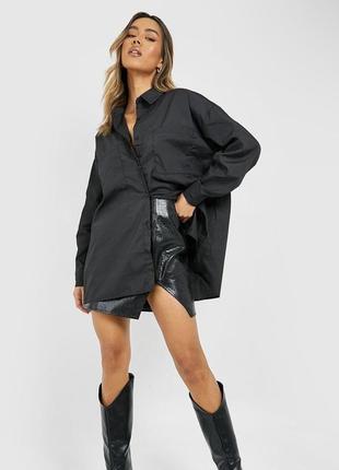 Рубашка черная boohoo