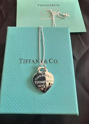 Підвіска tiffany сердце з емаллю оригінал