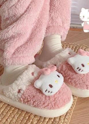Кімнатні домашні капці рожеві хелоу кітті sanrio hello kitty