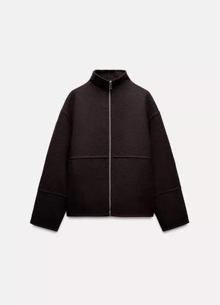 Куртка женская коричневый шерстяная zara new