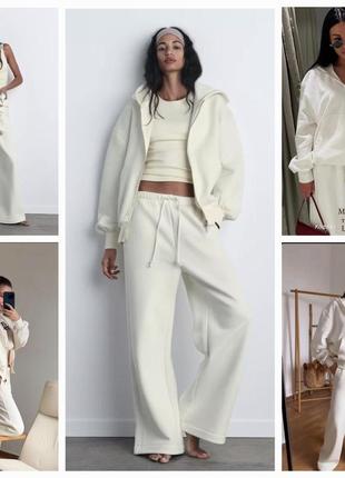 Новий трендовий костюм zara із худі з капюшоном і штанів. хіт.