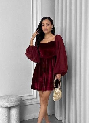 Платье с объемными рукавами3 фото