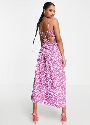 Хлопковое платье со шнуровкой на спинке topshop