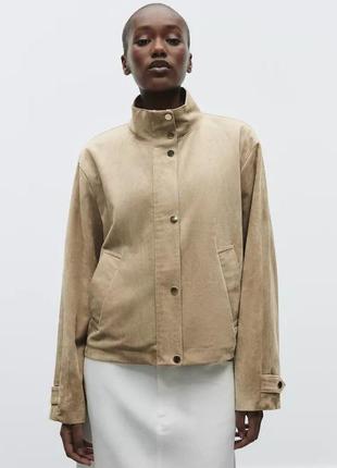 Куртка бежева замшева zara new