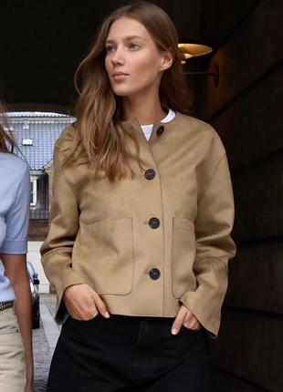Куртка женская бежевая искусственная замша zara new