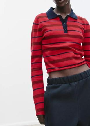 Светр поло в смужку zara new