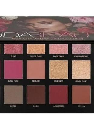 Палетка теней huda beauty rose gold remastered #розбираю