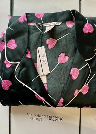 Сатинова піжама вікторія сікрет victoria's secret satin short pajama set4 фото