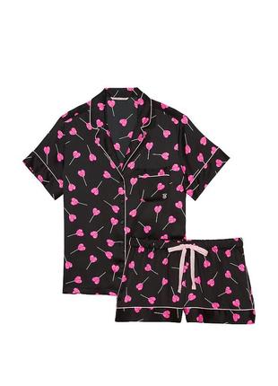 Сатинова піжама вікторія сікрет victoria's secret satin short pajama set10 фото