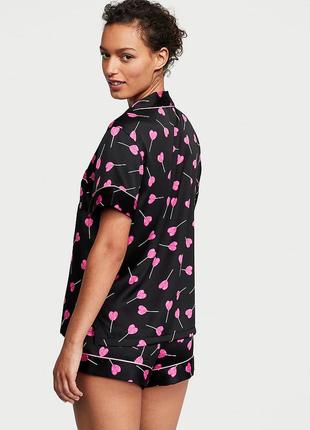 Сатинова піжама вікторія сікрет victoria's secret satin short pajama set2 фото