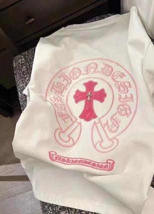 Белая футболка chrome hearts