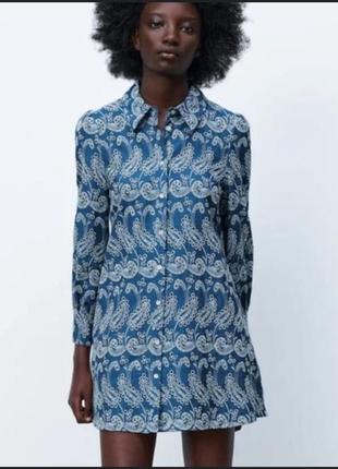 Платье рубашка zara
