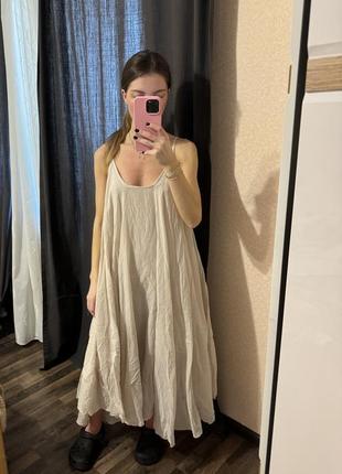 Сарафан имталия свободного кроя в цветах