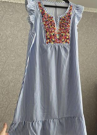 Летний сарафан, платье с вышивкой