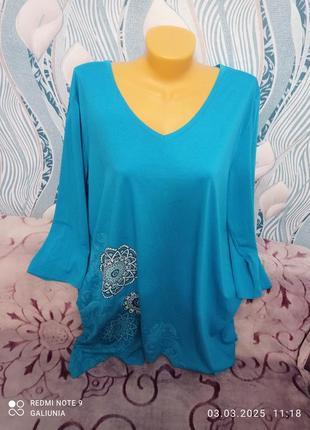 Женская футболка очень большого размера с четвертным рукавом