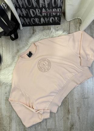 Розовый oversize укороченный свитшот nike
