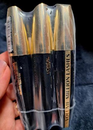 Тушь для ресниц l'oreal paris volume million lashes extra-black, экстра-черная