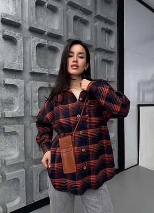 Фланелева сорочка в клітинку 100% бавовна, жіноча сорочка на весну з гудзиками, бавовняна картата сорочка, 459