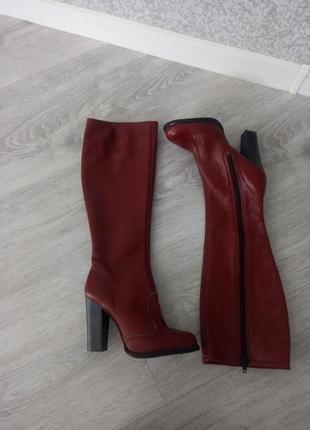 Весенние сапоги, ботинки на маленькую ножку 34 р цвета бургинди
