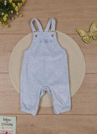 Дитячий велюровий комбінезон 0-3 міс f&f комбінезончик штани для новонародженого хлопчика