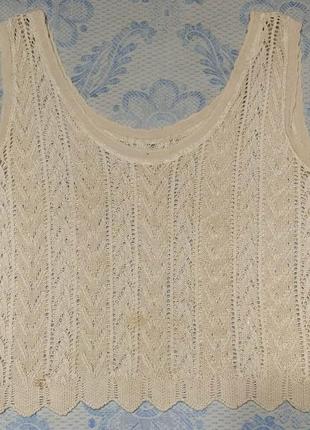 Майка женская льняная ажурная