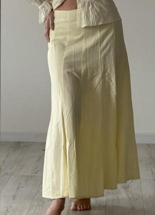 Юбка юбка лен льняная zara длинная юбка