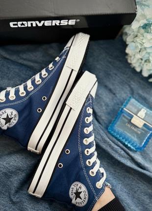 Жіночі високі сині кеди конверси ол стар converse all star 36-40 р