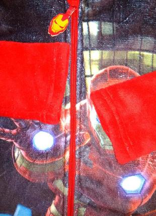 Халат флісовий плюшевий на блискавці супергерої месники avengers 116 см4 фото