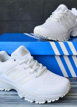 Adidas marathon кроссовки женские белые текстильные сетка легкое качество весенние летние демисезонные адедас марафон