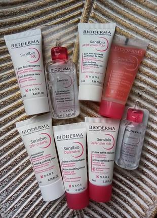 🩷bioderma sensibio пробники/миниатюры для чувствительной кожи, при розацее, куперозе, себорейном дерматите биодерма нубио