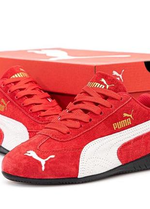 Женские красные кеды кроссовки puma speedcat