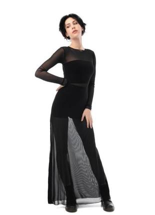 Платье прозрачное макси стрейч сетка