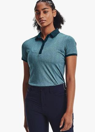 Женская синяя футболка поло спортивная under armour