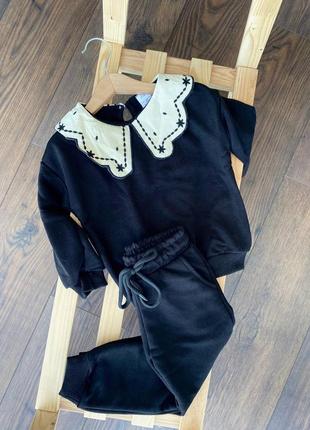 Стильний костюм для дівчинки весна демі зара з комірцем